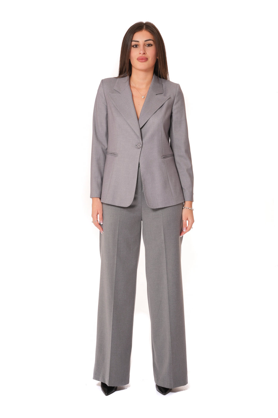 Tailleur Tessuto Vanz - Giacca Monopetto, pantalone a zampa