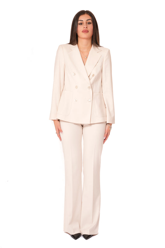 Tailleur Tessuto Vanz- Giacca Doppiopetto , pantalone a zampa