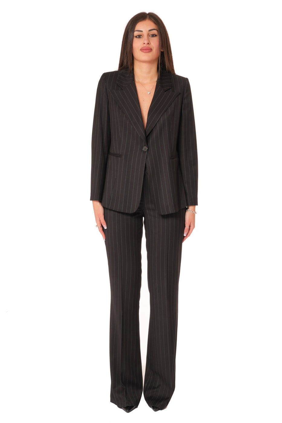 Tailleur Tessuto Vanz - Giacca Monopetto, pantalone a zampa