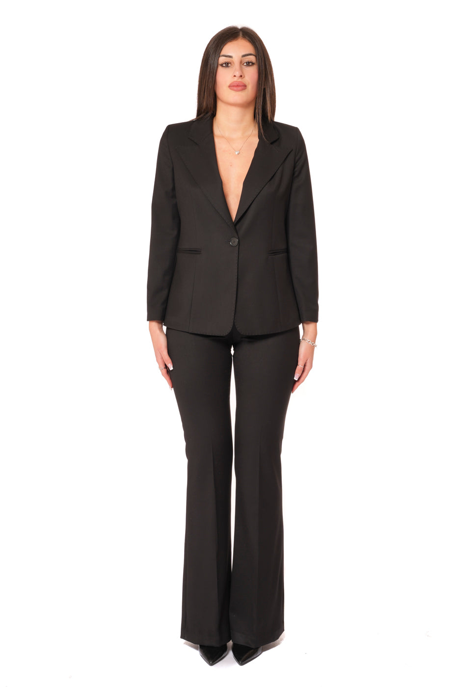 Tailleur Tessuto Vanz - Giacca Monopetto, pantalone a zampa