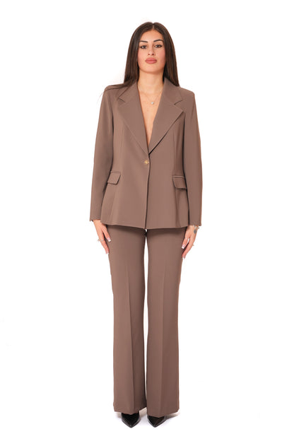 Tailleur tessuto Tecnico - Giacca monopetto, pantalone a zampa