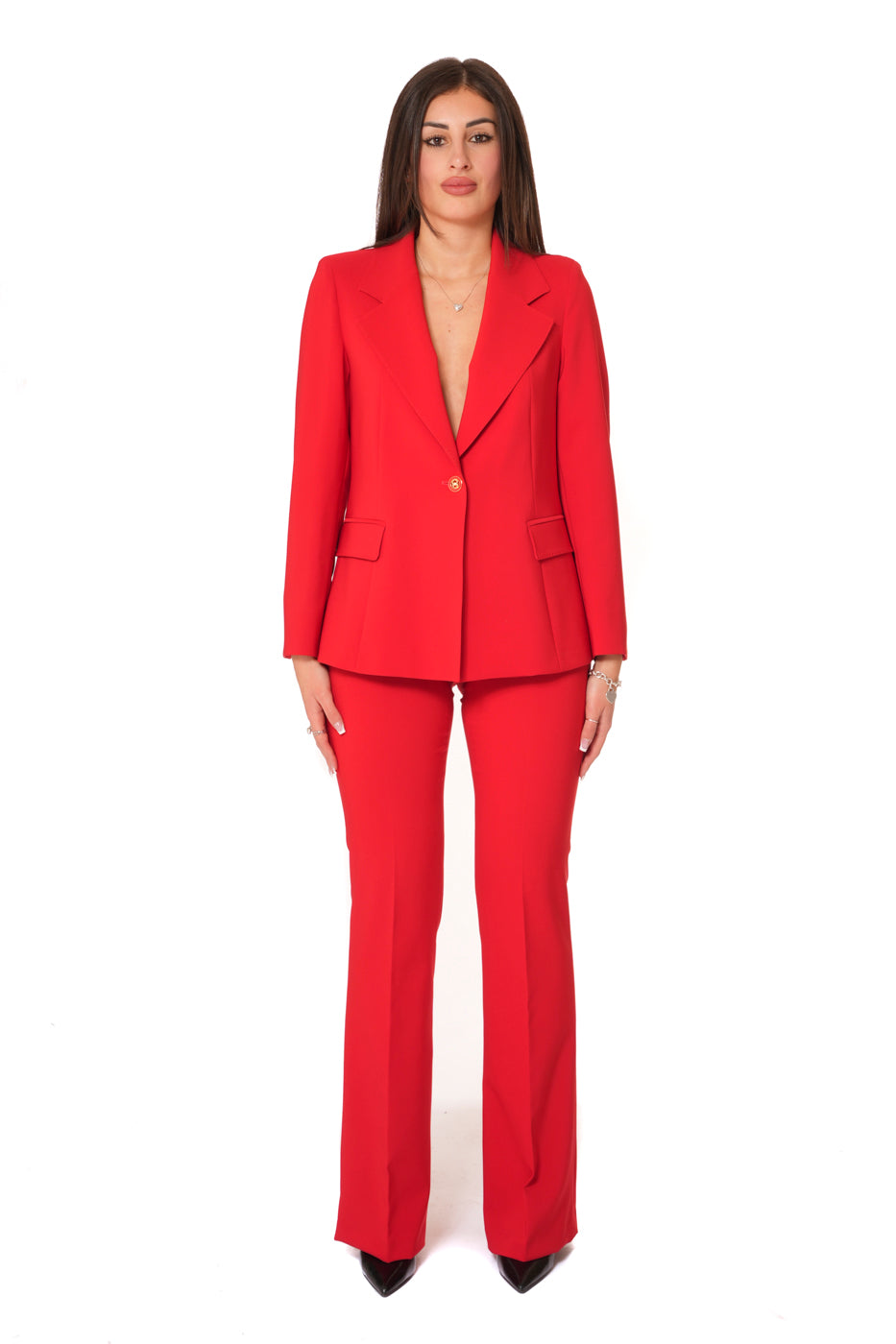 Tailleur tessuto Tecnico - Giacca monopetto, pantalone a zampa