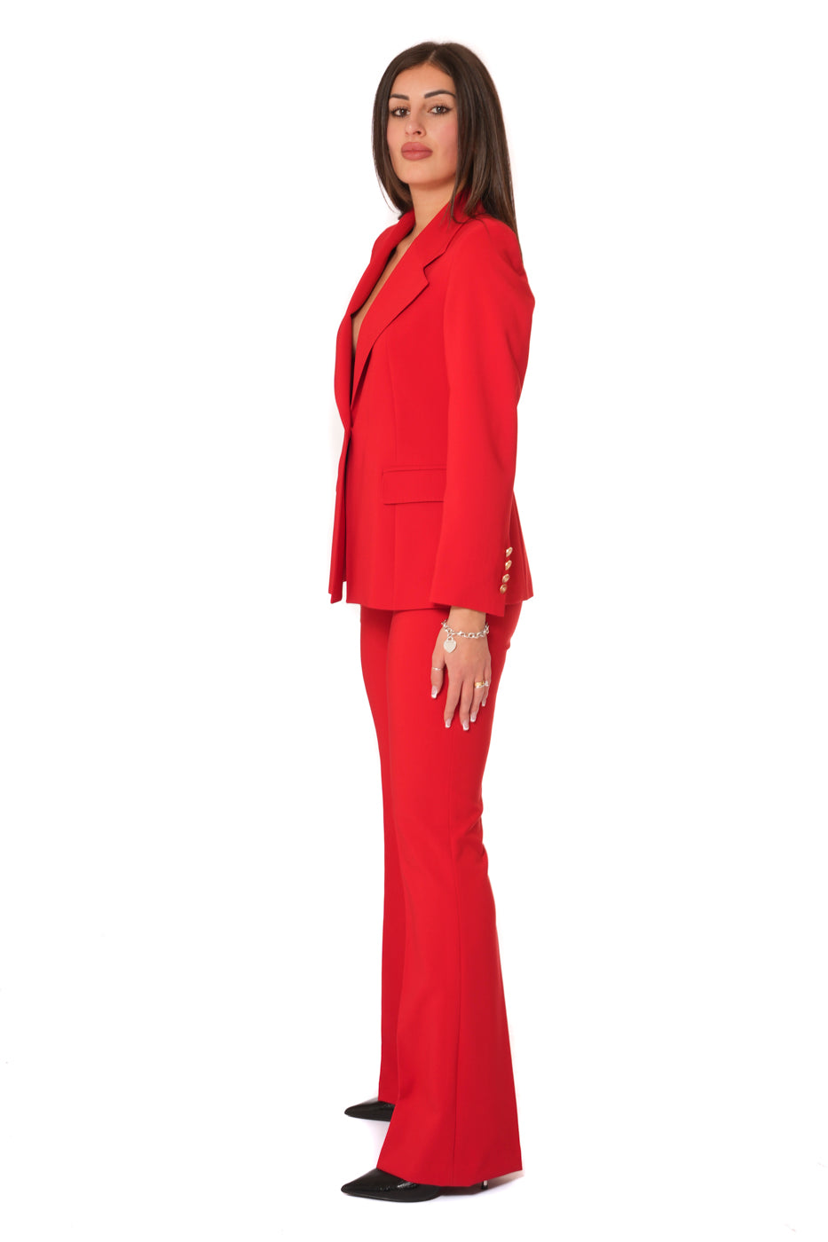 Tailleur tessuto Tecnico - Giacca monopetto, pantalone a zampa