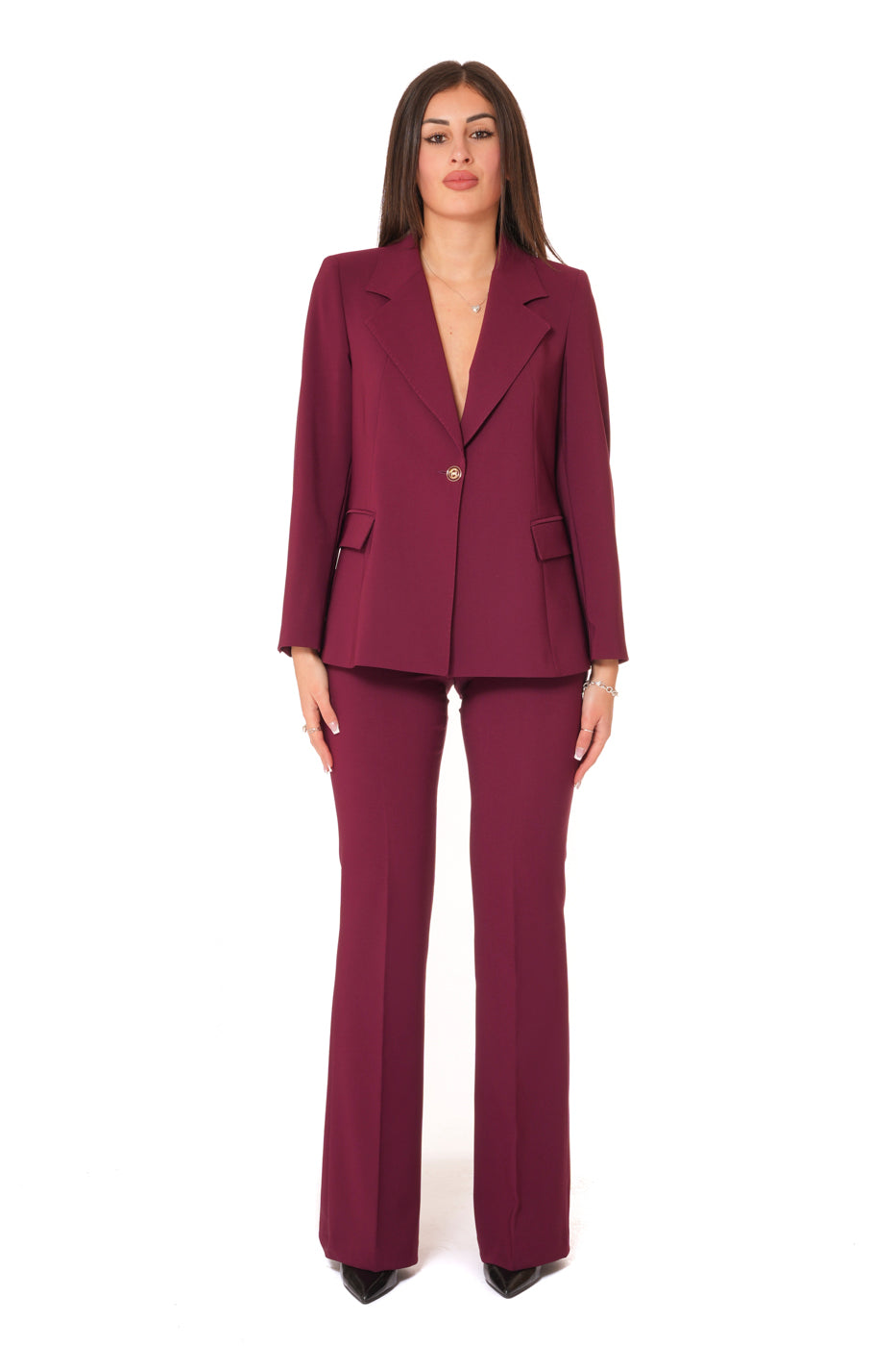 Tailleur tessuto Tecnico - Giacca monopetto, pantalone a zampa