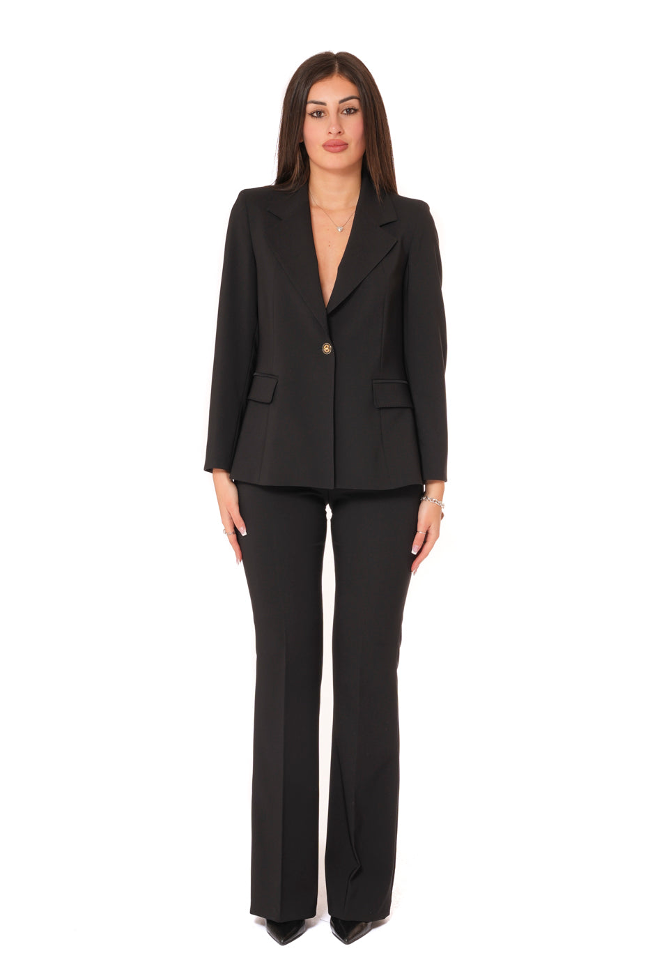 Tailleur tessuto Tecnico - Giacca monopetto, pantalone a zampa