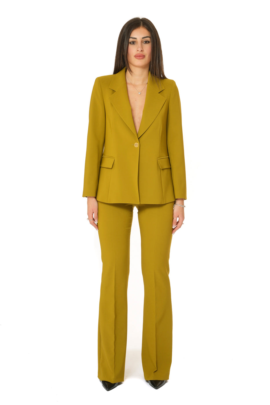 Tailleur tessuto Tecnico - Giacca monopetto, pantalone a zampa