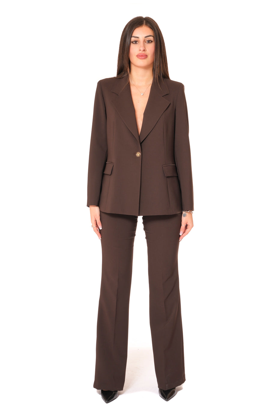 Tailleur tessuto Tecnico - Giacca monopetto, pantalone a zampa