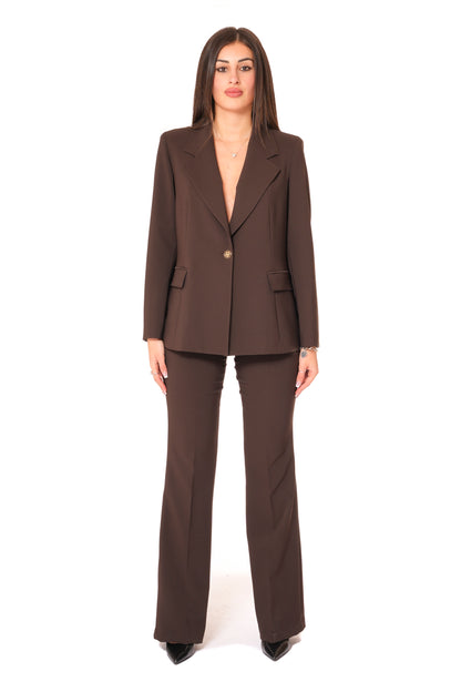 Tailleur tessuto Tecnico - Giacca monopetto, pantalone a zampa