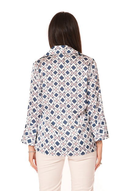 Blusa con maniche con Voilant fantasia