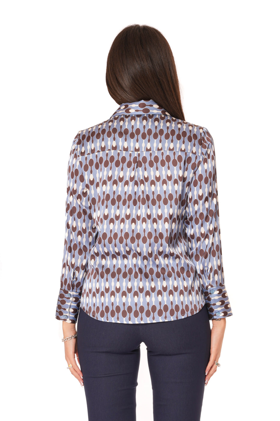 Blusa con maniche con Voilant fantasia