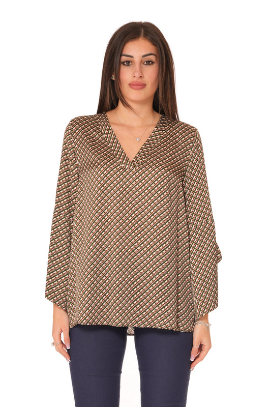 Blusa con maniche con Voilant in Viscosa