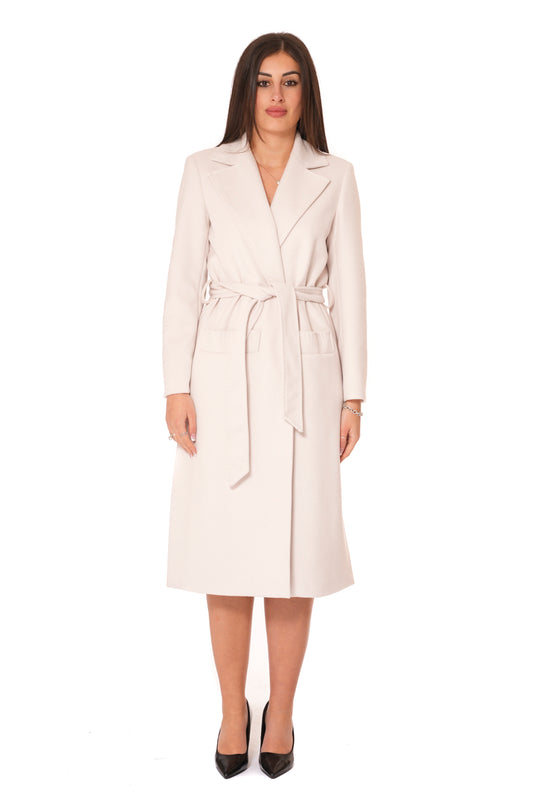 Cappotto a vestaglia con cintura coordinata