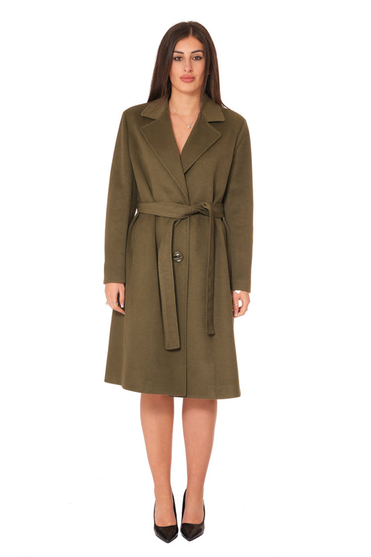 Cappotto a Vestaglia con cintura e bottoni e tasche a filo