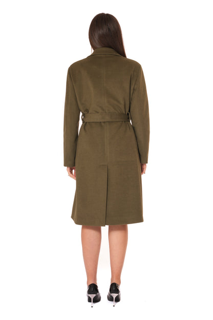 Cappotto a Vestaglia con cintura e bottoni e tasche a filo