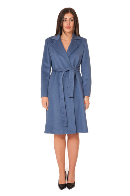 Cappotto a Vestaglia con cintura e bottoni e tasche a filo