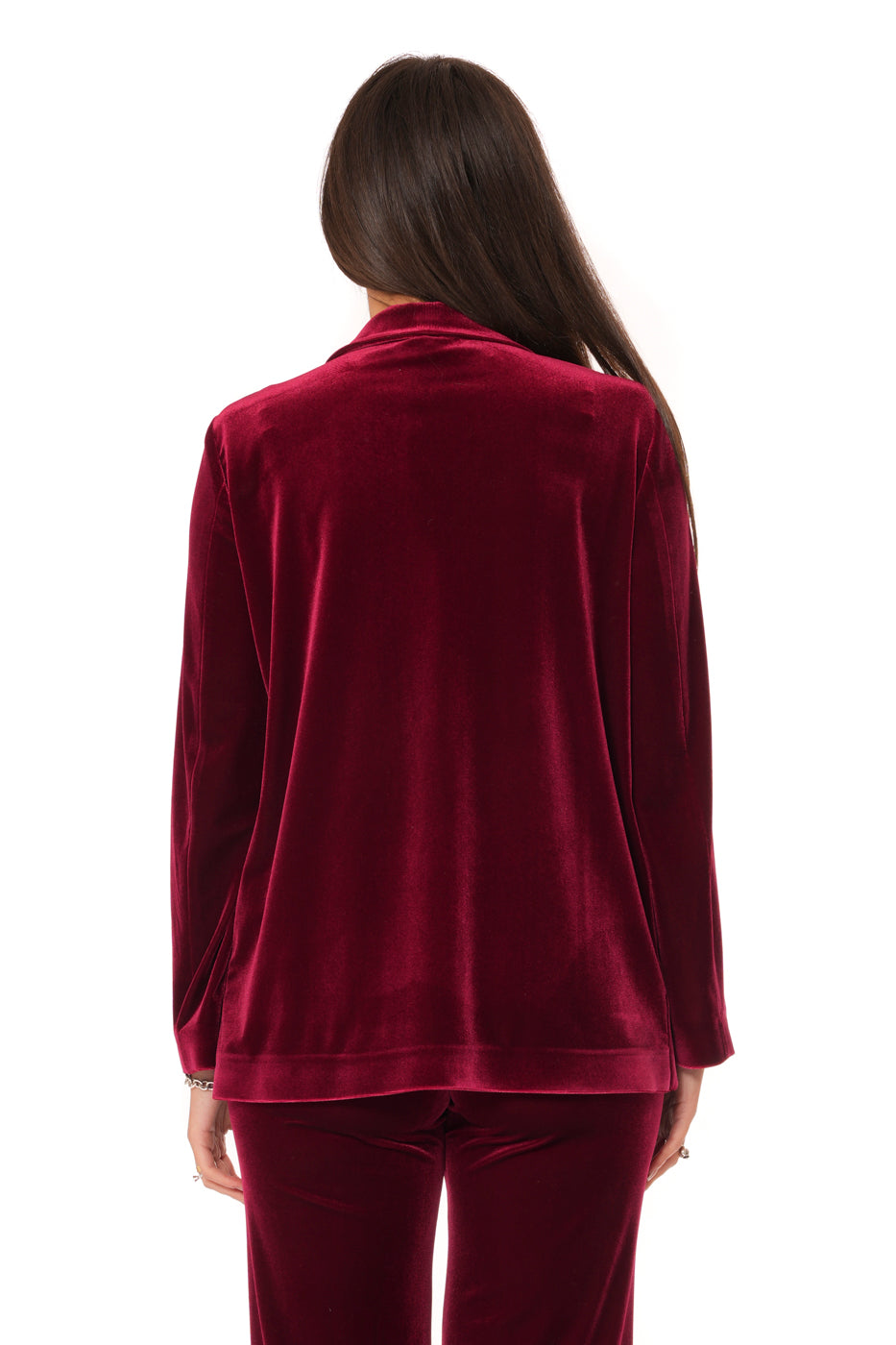 Tailleur Tessuto Ciniglia - Giacca Monopetto morbida, Pantalone gamba larga