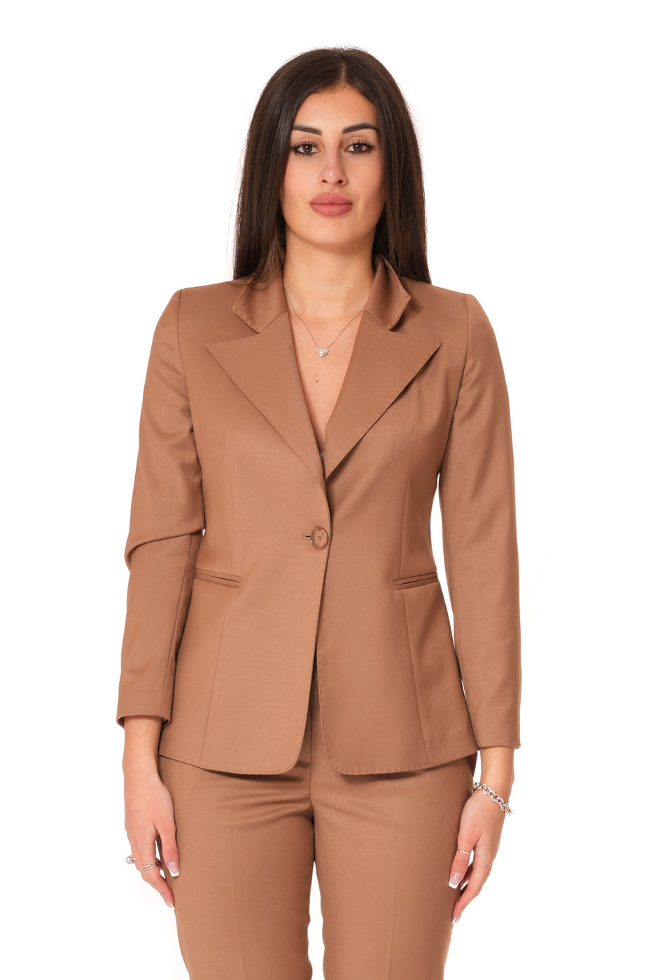 Tailleur Tessuto Vanz - Giacca Monopetto, pantalone a zampa